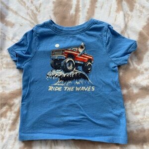 Blue 3T Tee with Red Truck Graphic - "Ride The Waves"